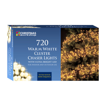 720 Warm White Cluster Chaser LED Christmas 8 Mode Light