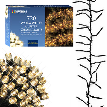 720 Warm White Cluster Chaser LED Christmas 8 Mode Light