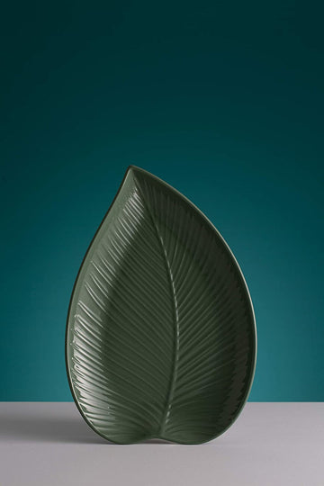 2Pcs In The Forest Leaf Shaped Large & Small Platters