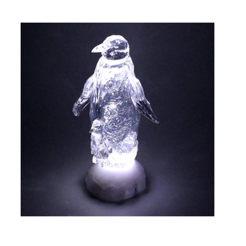 Acrylic Penguin LED Cool White Light Up Christmas Ornament