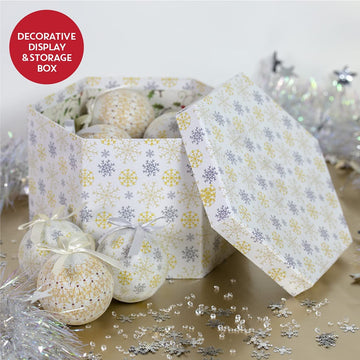 14 Piece Snowflake Frosted Decoupage Christmas Tree Decors