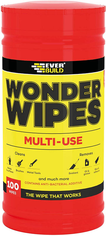 Everbuild 100 Tub Wonder Wipes Multi-Use Cleaning Hand Wipes