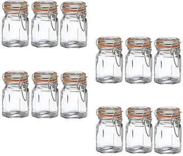 Set of 12 Clip Top Spice Jars