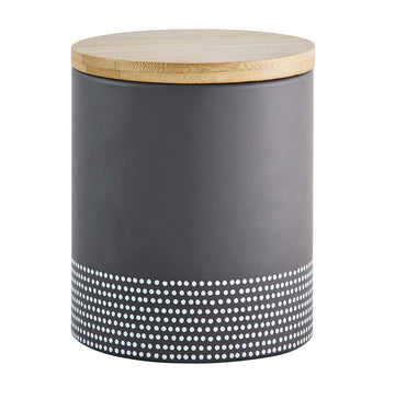 Grey Monochrome Coated Steel Medium Storage Canister