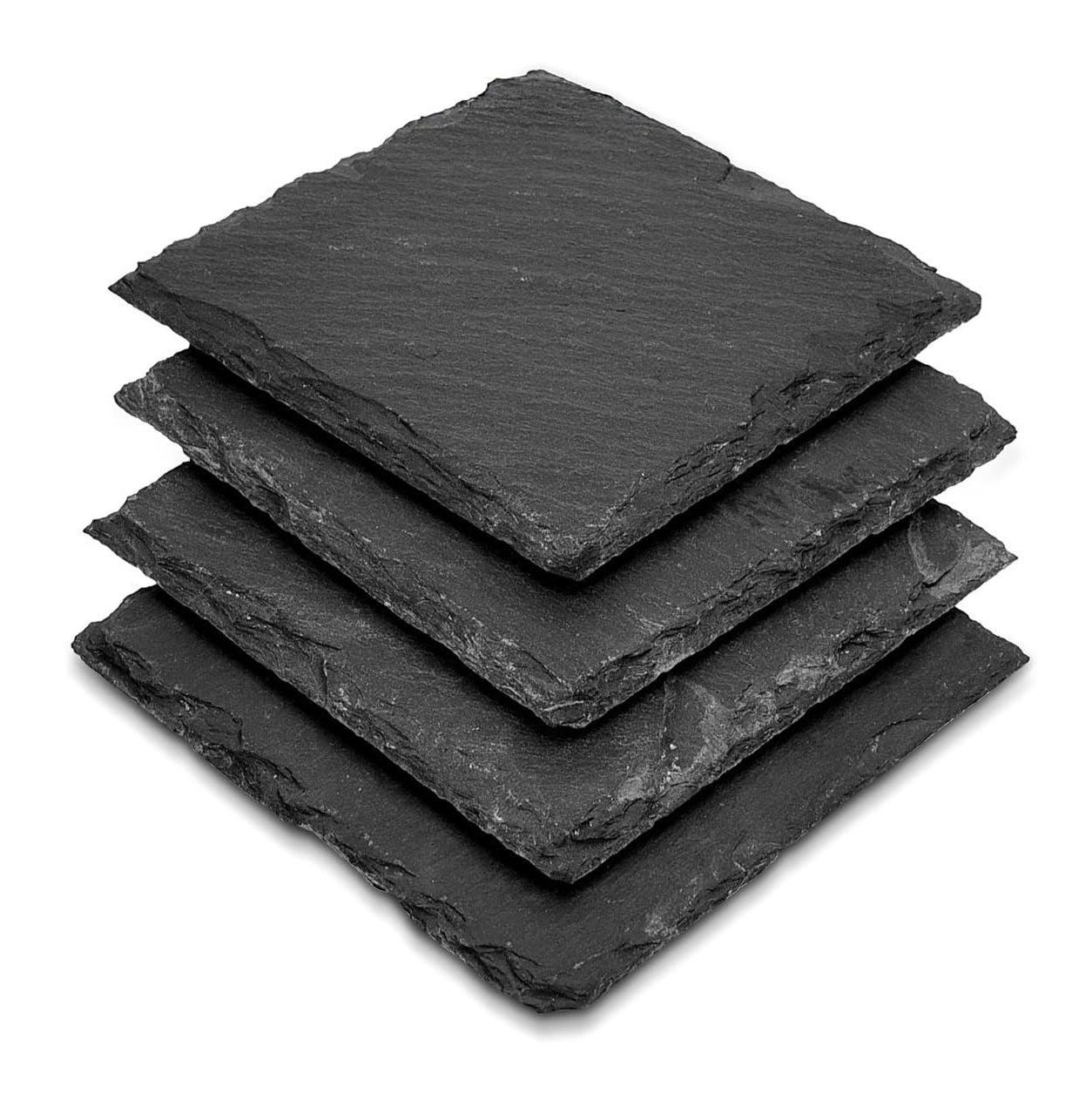 Set Of 4 Slate Square 10x10cm Coasters