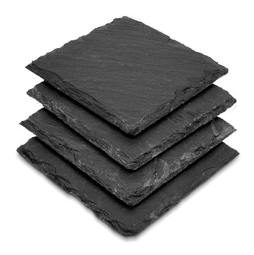 Set Of 4 Slate Square 10x10cm Coasters