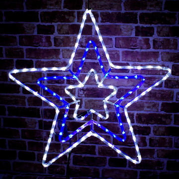 120 LED Blue White 5M Star Shape Christmas Light Decoration