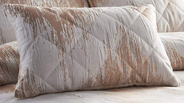 Jacquard Quartz Filled Boudoir Cushion - Rose Gold