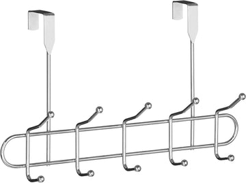 Metal Chrome 10 Hook Over Door Hanger