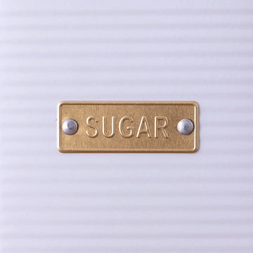 White Steel Sugar Square Canister