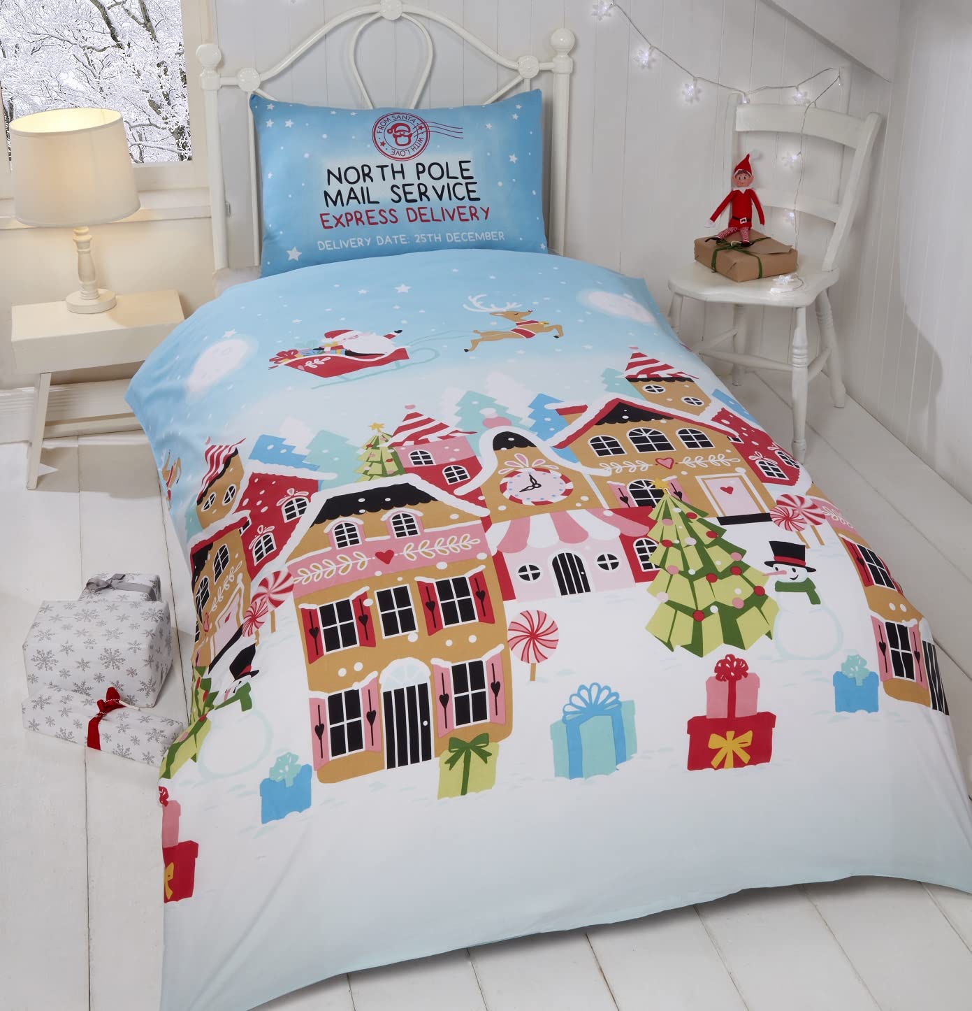 Gingerbread Town Toddler Junior Cot Bed Duvet Cover Set