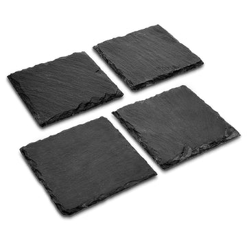 Set Of 4 Slate Square 10x10cm Coasters