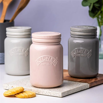 Kilner 0.6 Litre Ceramic Push Top Dusty Pink Jar
