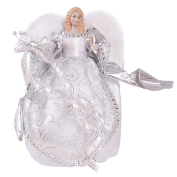 30cm Traditional Silver Angel Fairy Christmas Tree Topper
