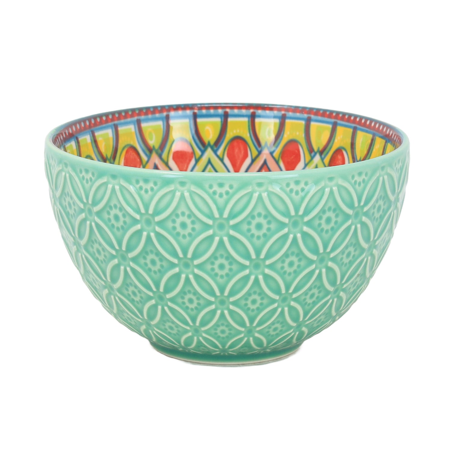 13cm Green Ceramic Tuscany Bohemian Design Bowl
