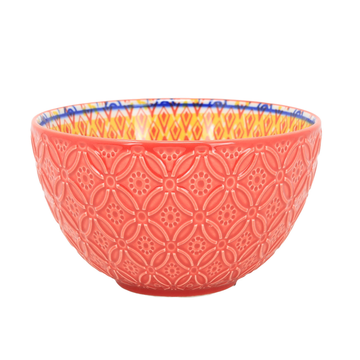 13cm Red Ceramic Tuscany Bohemian Design Bowl