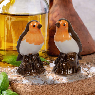 Ceramic Robins Salt & Pepper Shakers