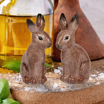 Ceramic Brown Hares Salt & Pepper Shakers