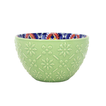 12cm Green Ceramic Tuscany Bohemian Design Bowl