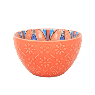 12cm Orange Ceramic Tuscany Bohemian Design Bowl