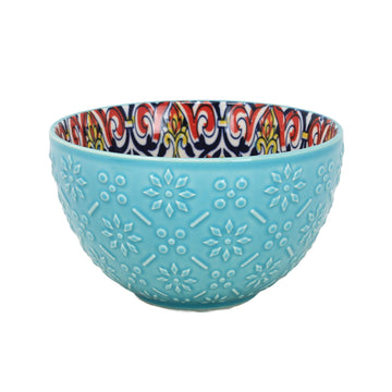 13cm Blue Ceramic Tuscany Bohemian Design Bowl