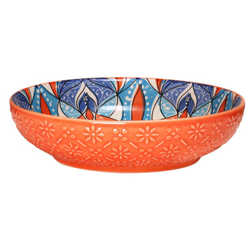 22cm Orange Ceramic Tuscany Bohemian Design Bowl