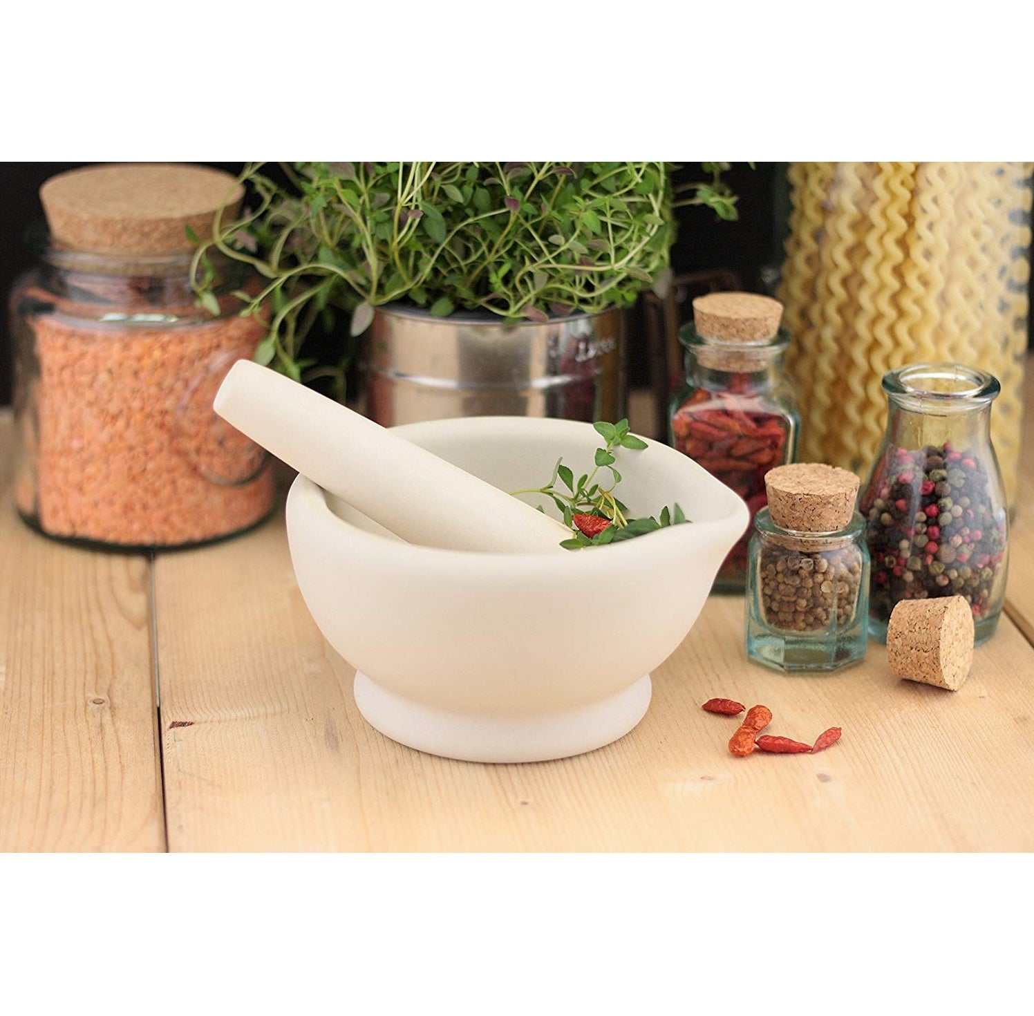 Medium Porcelain Traditional Mortar & Pestle