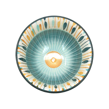 Green Soup Bowl Ceramic Dessert Dish Rustic 12cm