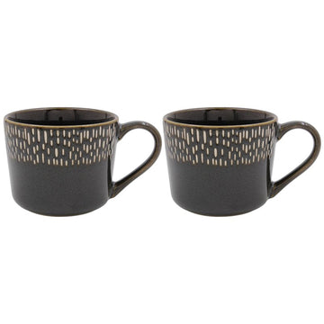 365ml Charcoal Black Ceramic Reactive Glaze Mug