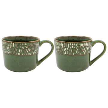 365ml Olive Green Ceramic Reactive Glaze Mug