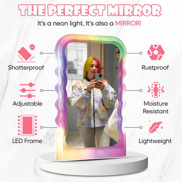 LED Makeup Mirror Wave Interactive & Remote Colour Changing