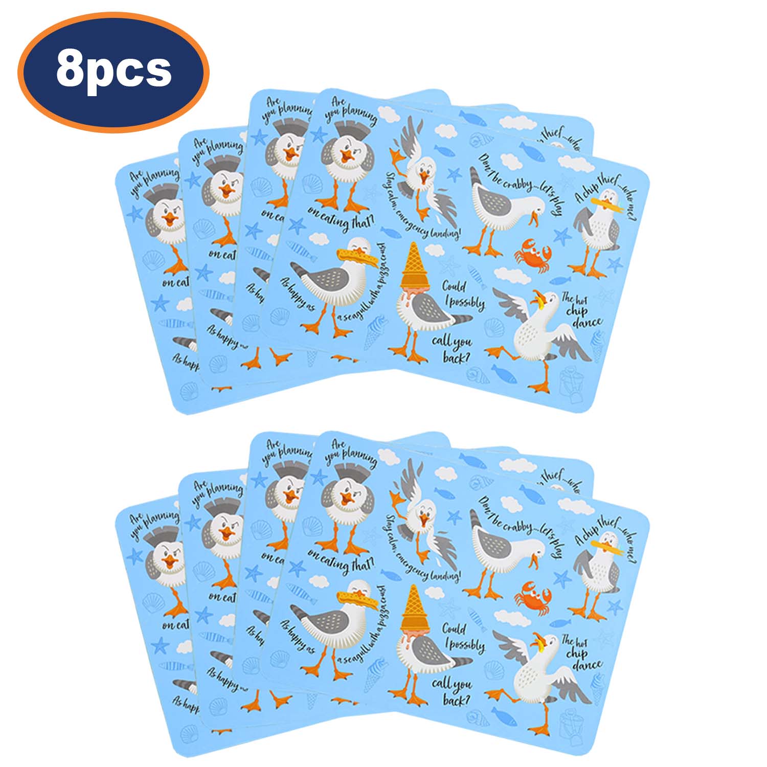 8Pcs Squawk The Seagull Rectangular Placemats