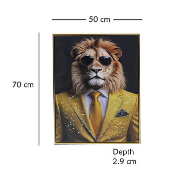 Wall Art Print Lion Bling Hanging Canvas