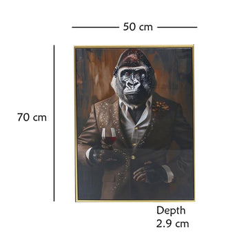 Wall Art Print Wine Kong-oisseur Hanging Canvas