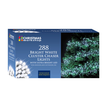 288 White Cluster Chaser LED Christmas 8 Mode Sequence Light