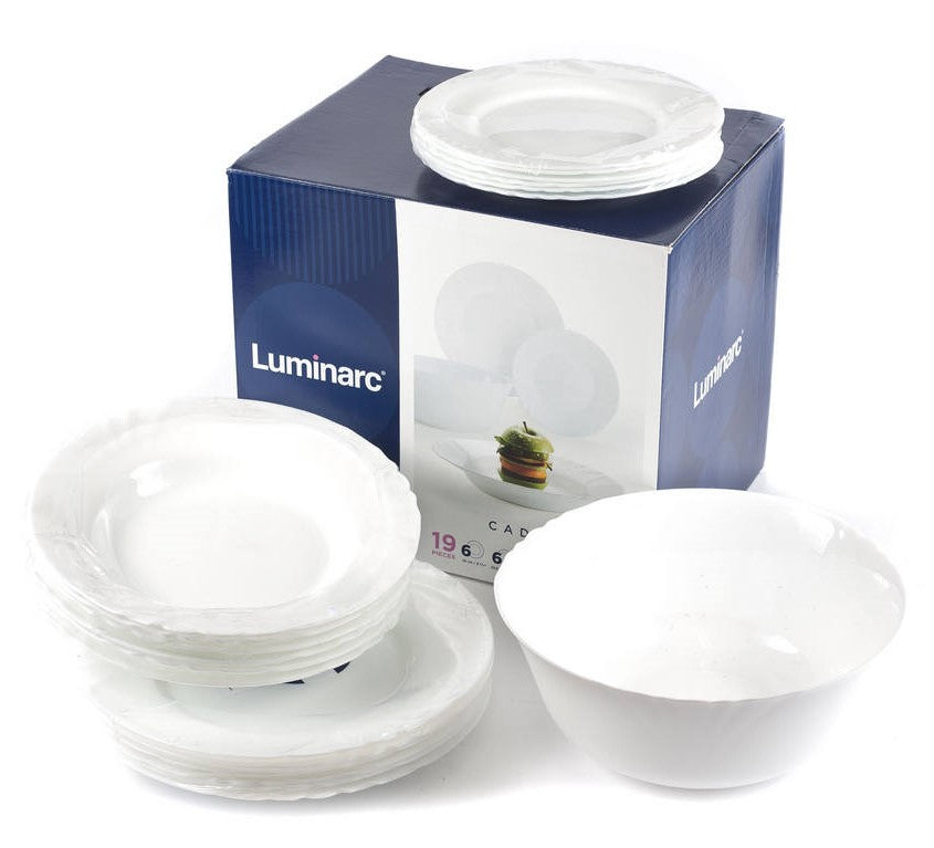 Luminarc Diwali Granit White 19-Piece Dinner Set