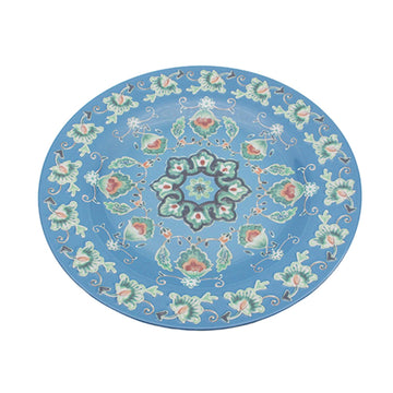 28cm Blue Melamine Tuscany Bohemian Design Plate