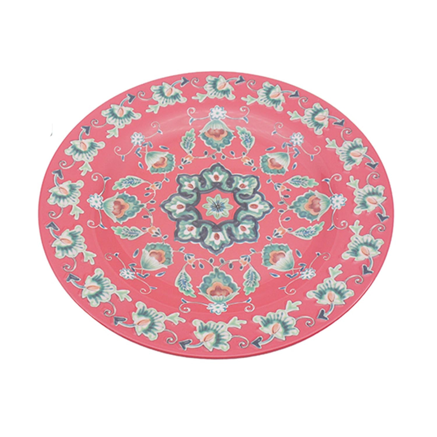 28cm Red Melamine Tuscany Bohemian Design Plate