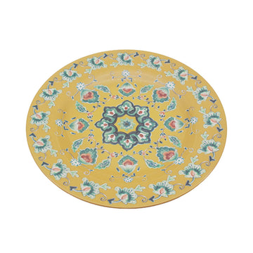 2Pcs 28cm Yellow Tuscany Bohemian Mediterranean Melamine Plate