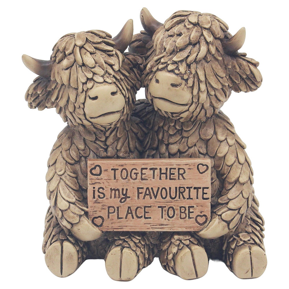 Hughie Highland Cow Together Figurine