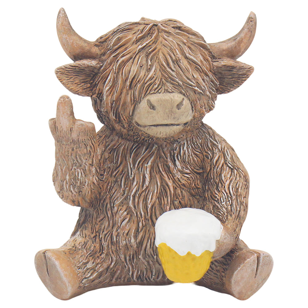 Highland Cow Cheers Funny Novelty Figurine