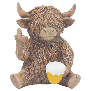 Highland Cow Cheers Funny Novelty Figurine