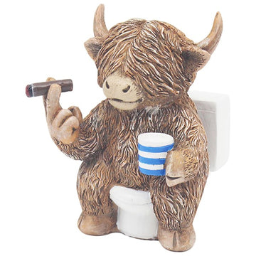 Highland Cow Figurine Loo-Time Resin Ornament