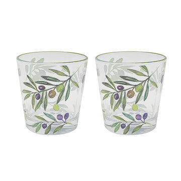 2Pcs Olive Grove Drinking Glasses