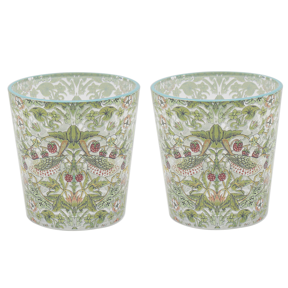 2Pcs William Morris Strawberry Thief Drinking Glasses Set