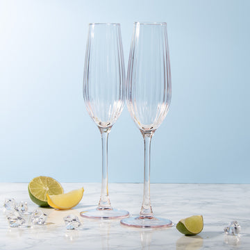 2Pcs Pink Flutes Set