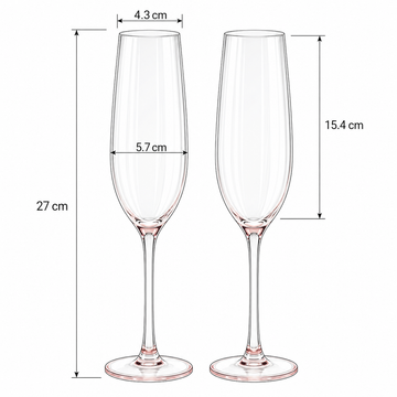 2Pcs Pink Flutes Set