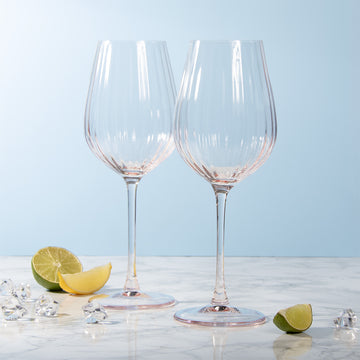 2Pcs Pink Wine Glasses Set