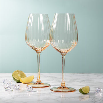 2Pcs Amber Wine Glasses Set