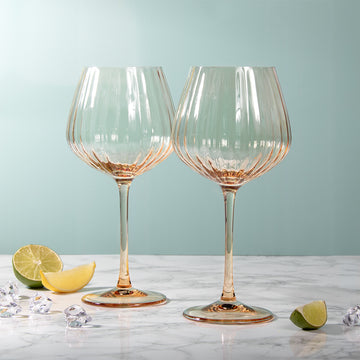 2Pcs Amber Gin Glasses Set